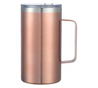 Taza de camping - Taza de café con asa, taza aislada de acero inoxidable | Taza de metal con retención de calor con tapa, diseño de ancha, taza de café útil para cocina, espacios de trabajo y