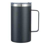 Taza de camping - Taza de café con asa, taza aislada de acero inoxidable | Taza de metal con retención de calor con tapa, diseño de ancha, taza de café útil para cocina, espacios de trabajo y