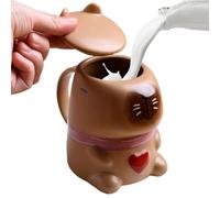 Taza De Capibara, 400ml Taza De Café De Capibara Con Tapas Y Asa, Taza De Cerámica Con Corazón De Capibara, Taza De Cerámica De Capibara Para Té Leche, Taza De Animal Regalo Del Día San Valentín