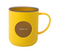 Taza de Cepillo de Dientes Unbreakable Taza de baño bucal Reutilizable Taza de Beber bucal con Mango PP Material Diseño Minimalista Moderno para encimera de baño 7.8x10 cm (Amarillo)