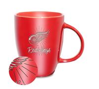 Taza de cer mica con brillo grabado a l ser de Rico Industries, NHL Hockey, Detroit Red Wings Sunburst, 18 oz