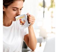 Taza de cerámica - 11 ungüento Humorous Rooster Design | Comical Chicken Themed Drinkware | Animal Print Beverage Container | Fun Gift Solution For Birthday Celebration, Office Workplace Use With