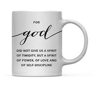Taza De Cerámica 2 Timoteo 1:7 Porque Dios no nos dio un Taza De Regalo | Gamers 2 unidades-330ml Resistente Tazas De Café Elegante Taza Adulto Sorpresa