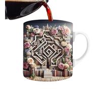 Taza de cerámica 3D de 350 ml para amantes de los libros, diseño de estantería de biblioteca, taza de regalo literaria para lectores, escritores y amantes del té (edición 2024)