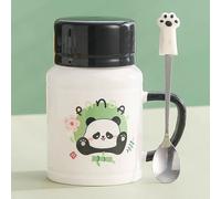 Taza de Cerámica 500 Ml con Diseño Adorable Oso Panda Gigante, Taza Térmica para Café o Té con Cuchara y Tapa, Decoración de Pandas Chinos, Accesorio Cocina Para Adultos(Green)