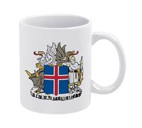 Taza De Cerámica Armoiries De L'Islande Divertido Taza Café Diseño Tazas De Desayuno Para Decorar Té Recuerdos