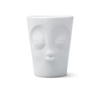 Taza de Cerámica Blanca tipo Mug con Asa y Cara Besando en relieve, fabricada 100% en Alemania