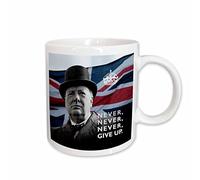 Taza De Cerámica Cita De Winston Churchill Nunca Te Rindas Sobre La Union Jack Colorido Taza Desayuno Vintage Mug Para Familiare Té Leche