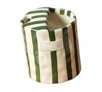 Taza de cerámica con agujero para sorber, diseño retro a rayas pintadas a mano, taza de café de 10 onzas para el hogar, oficina, cocina, regalo único (A-verde)