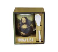 Taza de Cerámica Enesco Mona Lisa con Cuchara Elegante