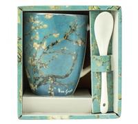 Taza de cerámica con cuchara enesco los almendros vincent van gogh