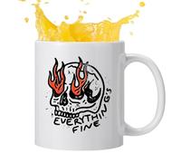 Taza de cerámica con diseño de calavera "Everything is Fine ", decoración de cocina, diseño de calavera
