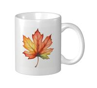 Taza de cerámica con diseño de hoja de arce otoñal, elegante taza de café, taza de agua para casa y oficina, 325 ml