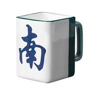 Taza de cerámica con diseño de mahjong chino, decoración de escritorio sin plomo | Accesorio seguro para uso personal para beber té y café en la oficina en casa y decoración de mesa