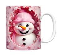 Taza de cerámica con diseño de muñeco de nieve para niños, 350 ml, diseño de muñeco de nieve 3D con asa para vacaciones, té, chocolate, cocina, vacaciones, cumpleaños, mujeres