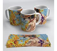 Taza de cerámica con diseño de Portgas D. Ace, Personaje de One Piece, el carismático protagonista de One Piece.