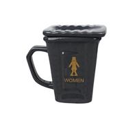 Taza de cerámica con forma de inodoro en cuclillas, divertida taza de inodoro en cuclillas, regalo de broma extraña, taza de broma de baño, regalo divertido para oficina y hogar