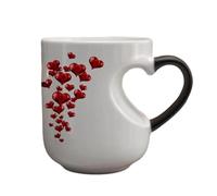 Taza De Cerámica Con Mango En Forma De Corazón - Taza De Café De Color Cambiante, De Leche Sensible Al Calor, Vasos Divertidos | Mujeres Hombres Adolescentes Familia Lugar De Trabajo Dormitorio