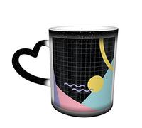 Taza de cerámica con patrón de Memphis, taza que cambia de color sensible al calor en el cielo, tazas de café, regalos personalizados