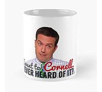 Taza de cerámica con texto en inglés "I Cornell Office Went University Ed Helms Of To Bernard Heard Andy The Ever It", 325 ml, taza clásica para café, té, chocolate o latte 8v6voc