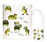 Taza de cerámica de 325 ml con imágenes de tortuga. Regalo para los fanáticos de las tortugas, taza de regalo inspiradora
