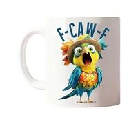 Taza de cerámica de 350 ml, diseño de gallinas con mango ergonómico