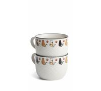 Taza de Cerámica de 550 ml - Estampado Gatitos de la Suerte Colores con Relieve 3D - Mug de Gatos Jumbo XL, Apto para Lavavajillas y Microondas - Detalle Ideal de Cumpleaños Oficina y Cat Lovers