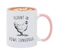 Taza de cerámica - de café de pollo de 11 oz para té, leche, cacao - tazas grandes modernas, dormitorio, uso diario en el lugar de trabajo, perfecto para las mañanas conforta