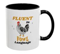 Taza de cerámica - de café de pollo de 11 oz para té, leche, cacao - tazas grandes modernas, dormitorio, uso diario en el lugar de trabajo, perfecto para las mañanas conforta