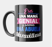 Taza de Cerámica de desayuno Para regalar a madres " Eres una mamá genial y además una abuela maravillosa"