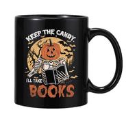 Taza de cerámica de Halloween, de calavera, murciélago, capacidad moderada, espeluznante, taza de otoño, sorbo portátil de vacaciones para el desayuno de casa encantada, decoración de mesa