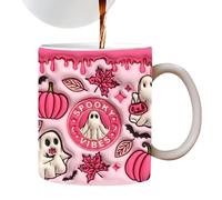 Taza de cerámica de Halloween, Taza de fantasma de Halloween, fantasma espeluznante para | Tazas de cerámica para beber, taza de calabaza para sopa, agua, vino, whisky