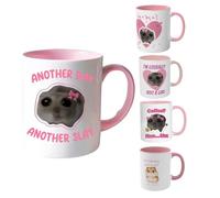 Taza de cerámica de hámster - Taza de té linda de hámster triste | Tase de café con leche de fantasía de 400 ml | divertidos portátiles para de cumpleaños, regalo de mesa de estudio de escuela