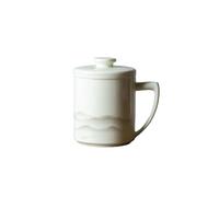 Taza de cerámica de jade de oveja con tapa, taza de filtro de personalidad simple, Moshan