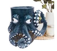 Taza de cerámica de pulpo, taza de estatua en forma de pulpo, taza de café de pulpo, tazas de café de pulpo 3D, taza de estatua creativa para amantes del mar, entusiastas del té de leche, festivales