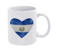 Taza De Cerámica Drapeau Du Cœur Du Salvador Colorido Taza De Café De Cerámica Diseño Tazas De Desayuno Para Amiga Espresso Leche
