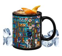 Taza de cerámica - Drinkware resistente al calor 350 ml, taza de cerámica para los amantes del libro, taza de de agua de té de chocolate, Home Dorm Hotel Apartment Animal Lovers Reading