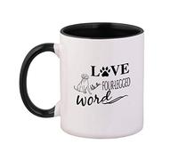 Taza De Cerámica El amor es una palabra de cuatro patas Taza De Café | Compra Solidaria 2 unidades-330ml Divertido Tazas De Café Elegante Mug Cumpleaños Amigos