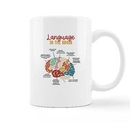 Taza De Cerámica El Lenguaje En El Cerebro Salud Mental Habla Lenguaje Con Asa Taza Café Diseño Mug Coffee Para Té Recuerdos Leche