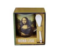Taza de Cerámica Enesco Mona Lisa con Cuchara Elegante