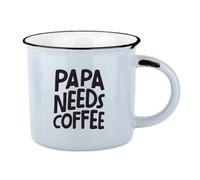Taza de cerámica esmaltada, 400 ml, diseño vintage | Con letras en relieve y caja de regalo, 39 diseños, apto para lavavajillas y microondas
