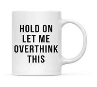 Taza De Cerámica Espera, Déjame Pensar Demasiado En Este Bloque De Texto Elegancia Taza Café Divertido Tazas De Desayuno Para Leche Familiare Decorar