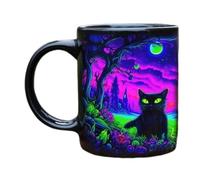 Taza de cerámica gato negro - 8 × 9,5 Cm, taza de infusión, chocolate caliente para, merienda en la noche | hora del café para adultos, bebida para reunión familiar, para uso en el desayuno