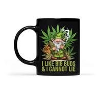 Taza De Cerámica Gnome Fumant Du Cannabis, J'Aime Les Grosses Têtes Et Je Ne Peux Pas Mentir Vintage Taza Desayuno Personalizada Mug Para Decorar Té Amiga
