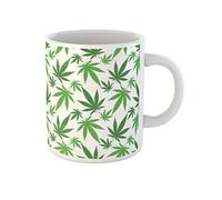 Taza De Cerámica Hierba Colorida Cannabis Hoja Verde Marihuana Cáñamo Medicinal Personalizada Taza De Café De Cerámica Resistente Mug Coffee Para Espresso Amiga Familiare