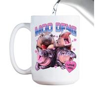 Taza de cerámica hippoPattern de Cute - High Temperature Resistant Milk Cup, Stylish Printed HippoMug Coffee Tea Beverage | Morning Coffee Ritual, Desk Drinkware Upgrade for HippoLover, Dishwasher