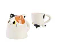 I-TOTAL® - Taza de cerámica Up & Down (ORANGE CAT) 300 ml