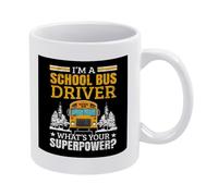 Taza De Cerámica Je Suis Chauffeur Scolaire. Quel Est Votre Super-Pouvoir ? Vintage Taza Café Resistente Taza De Porcelana Para Leche Oficina Amiga