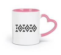 Taza de cerámica novedosa con diseño de triángulo bohemio del suroeste, triángulo geométrico bohemio (320 ml), para restaurante y oficina, color rosa