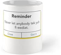 Taza De Cerámica Nunca dejes que nadie tek yuh fi eediat Taza De Café | Despedida 2 Unidades Reutilizable Taza Divertido Taza Personalizada Fans Compra Solidaria